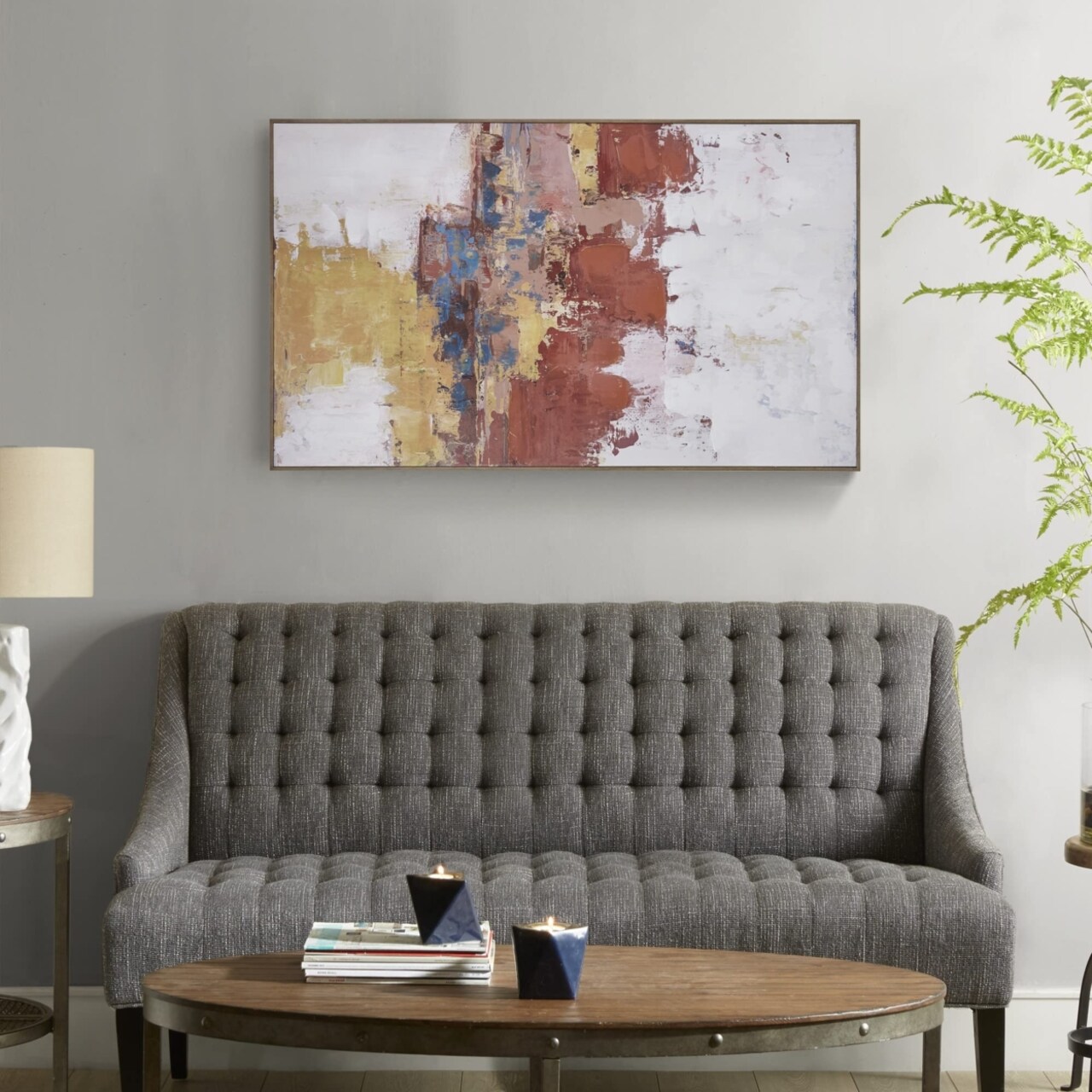 INK+IVY Wall Art Living Room Décor - Hand Embellished Framed Canvas - MultiMulti